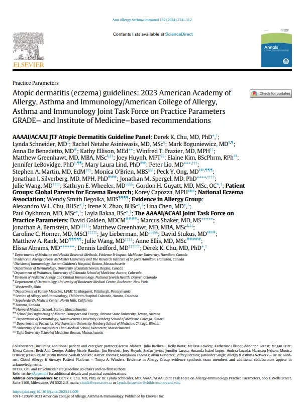 Atopic dermatitis (eczema) guidelines 2023