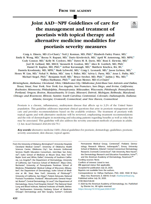 Psoriasis guideline