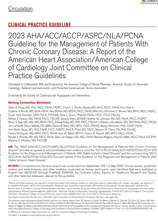 2023 AHAACCACCPASPCNLAPCNA guideline for manangement of CCD